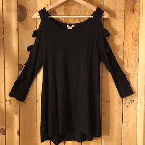 Black Cold Shoulder Top